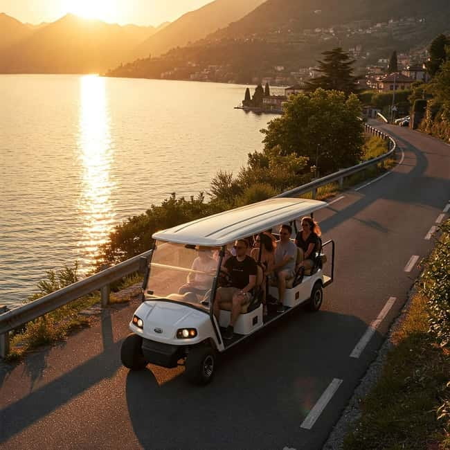 1H Golf Car Tour to Como at Sunset - Key Points