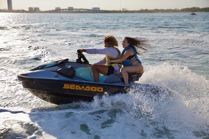 3 Hour Party Boat Jet ski Banana Tube and open bar in Miami - Key Points