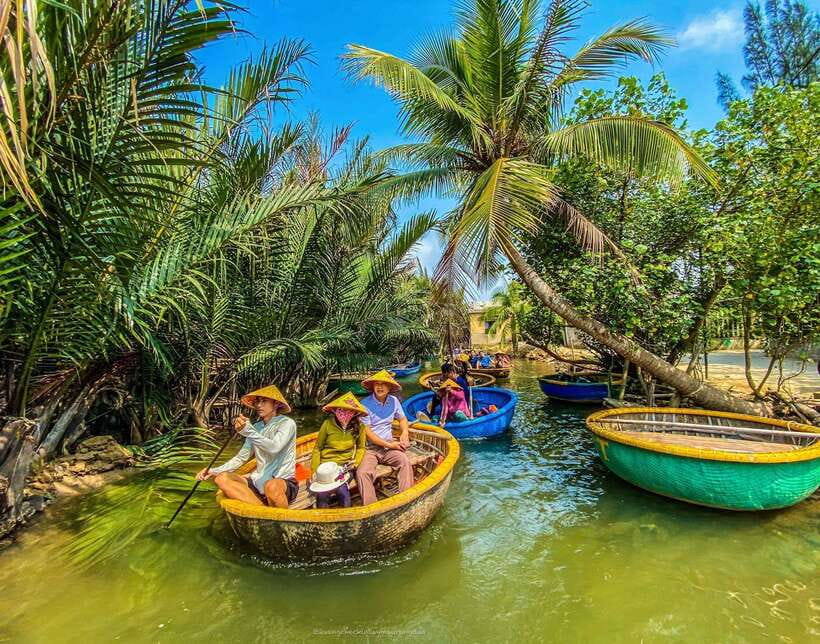 40 Minutes - Basket Boat Ride in the Water Coconut Forest - Discovering Cam Thanh Village