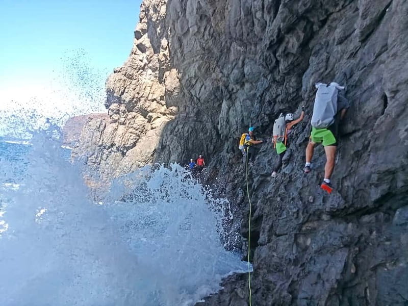 Agaete: Gran Canaria Coasteering. Marine Ferrata and Zipline - Starting Point: Comfort and Preparation  