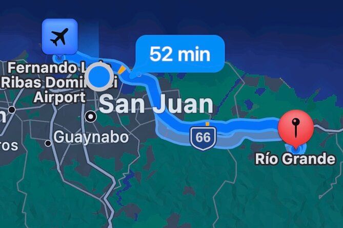 Airport SJU to Rio Grande and Luquillo Hotels and Airbnb Vice Versa One Way Trip - Service Overview