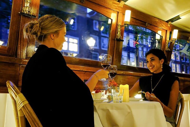 Amsterdam: Luxury Saloon Boat Cruise with 3-Course Dinner - The Food and Drink Experience