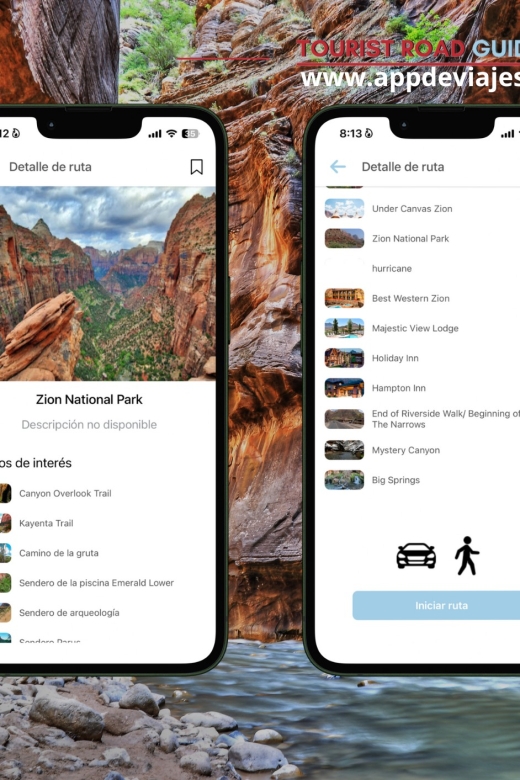 App Self-Guided Road Routes Zion National Park - Hiking Through The Narrows