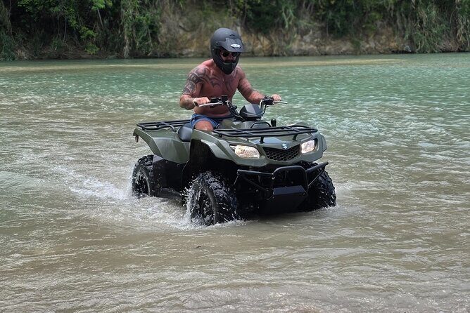 ATV Ride Blue Hole and Bamboo Rafting Tour - Key Points