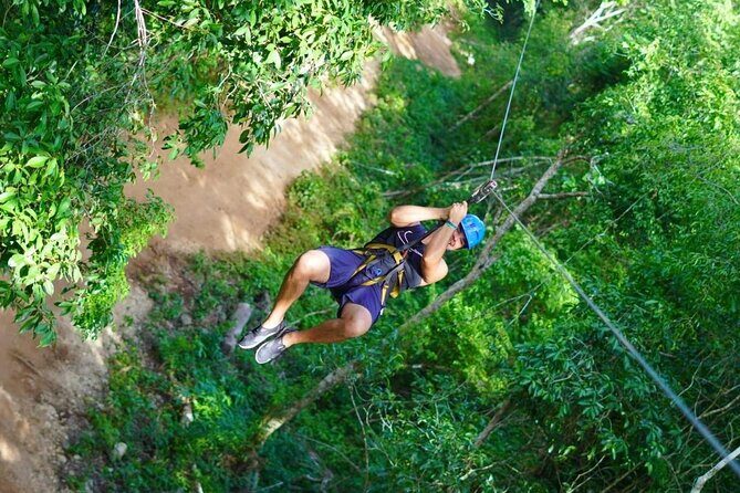 ATV Ride with Ziplines and Cave Cenote Half Day Tour Individual - Key Points