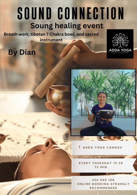 Bali : Tibetan sound healing connection at ADDA YOGA - Key Points