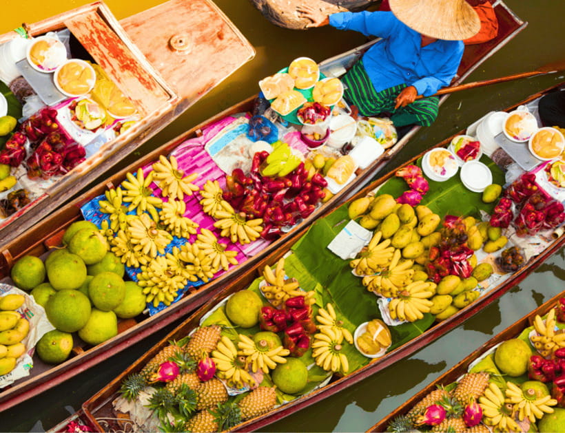 Bangkok: Damnoen Saduak Floating Market & Train Market Tour - Market Highlights