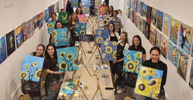 Barcelona: Learn to paint, sip wine, enjoy snacks & music - Key Points
