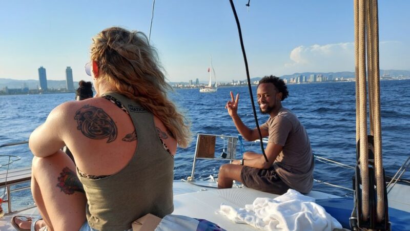 Barcelona Sailing Tour Drinks, Snacks Swim & Stunning Views - Swimming and Scenic Views
