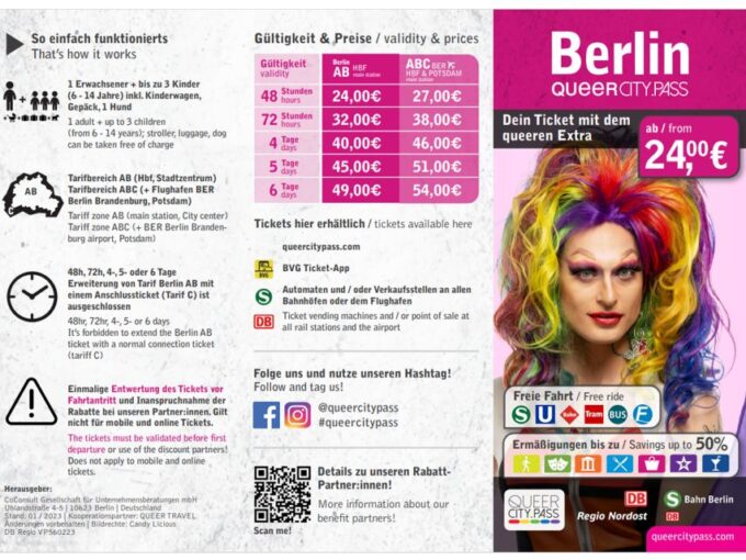 Berlin: Queercitypass With Transportation and Discounts - Dining and Cafes