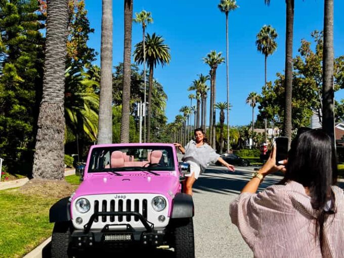 Beverly Hills: Rodeo Drive Open Pink Jeep Private Tour - Cancellation Policy