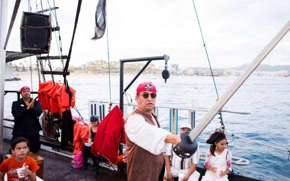 Cabo San Lucas: Pirate Ship Adventure Sunset Boat Tour & BBQ - Playa Del Amor Rock Formations