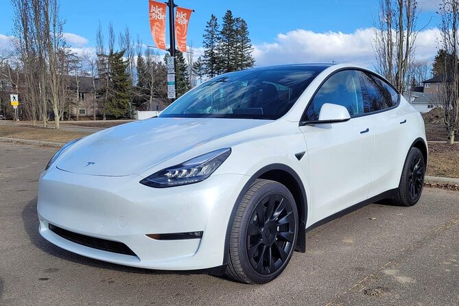 Calgary to Banff in Tesla EV - Private Transfer - Pickup and Meeting