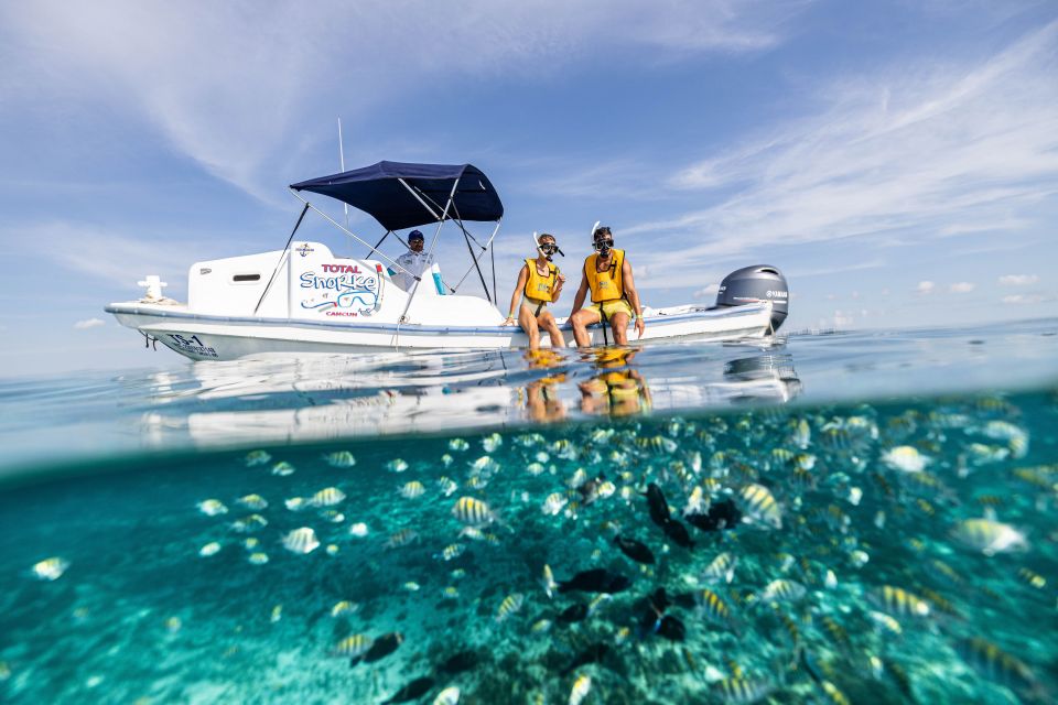 Cancun: Snorkeling Boat Tour With Hotel Transfer and Gear - Snorkeling Sites to Explore