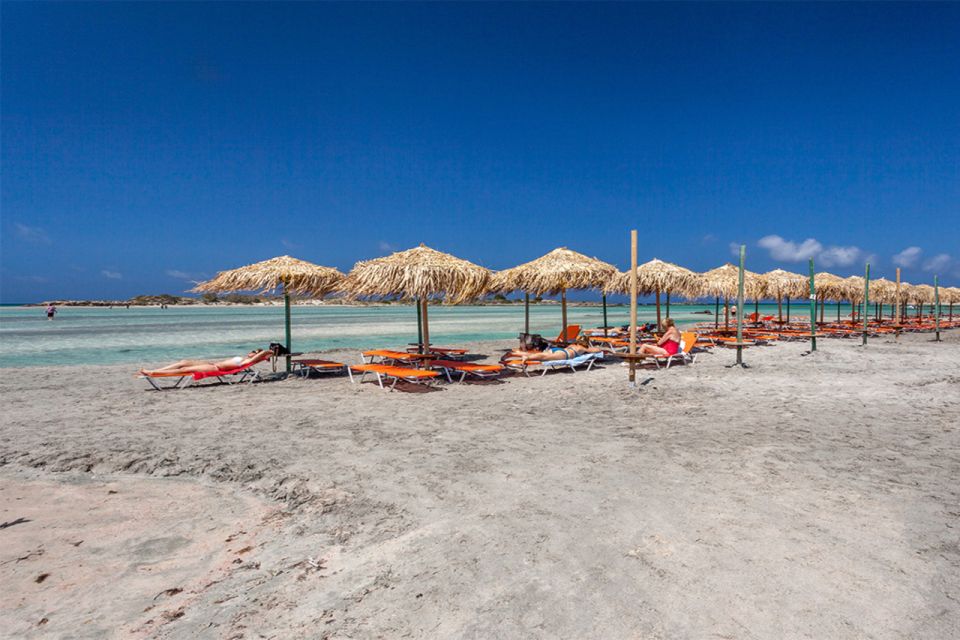 Chania: Elafonisi and Milia Mountain with Loungers and Lunch - Elafonisi Beach: Pink Sands and Shaded Comfort
