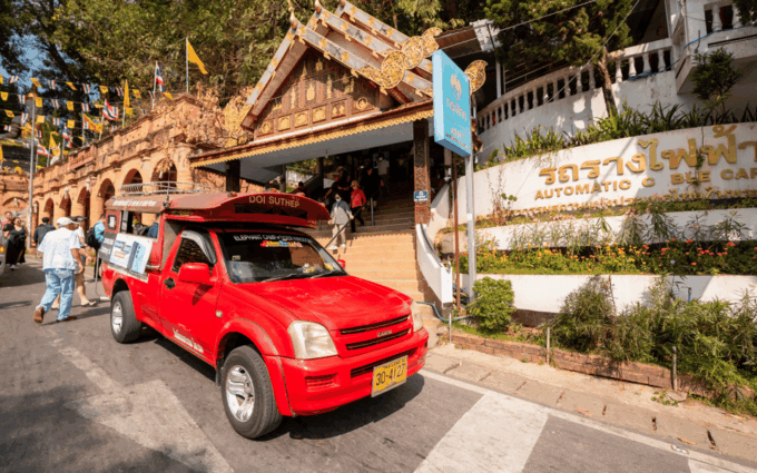Chiang Mai: Doi Suthep Temple and Waterfall by Songtaew Trio - Exploring the Sacred Wat Prathat Doi Suthep