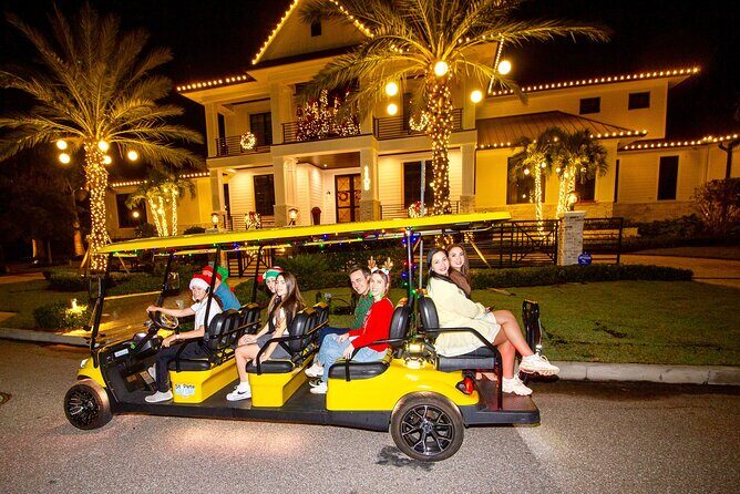 Christmas Lights Wonderland St. Pete Golf Cart Tour - Ending Back at Hollander Hotel