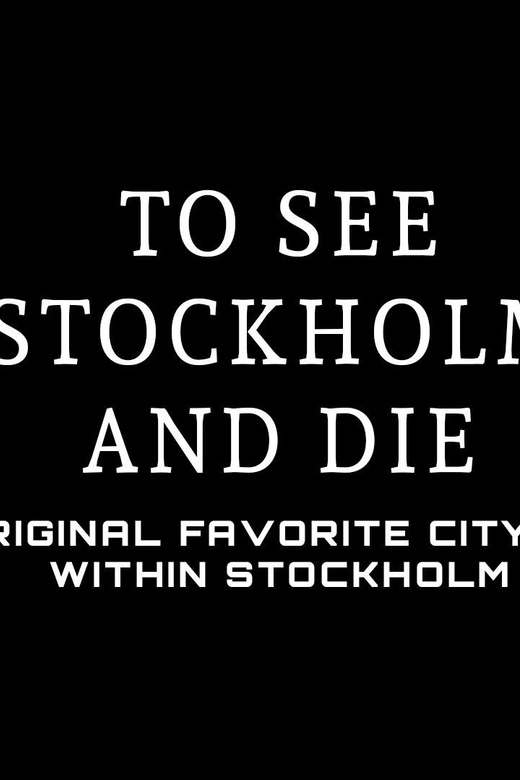 CityQuest in Stockholm - To See Stockholm and Die - Key Points