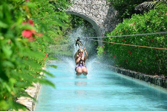 COMBO: Zip Line, Cenote Blue Lagoon, Jungle River &Waterfall Pool - Swimming in the Blue Cenote