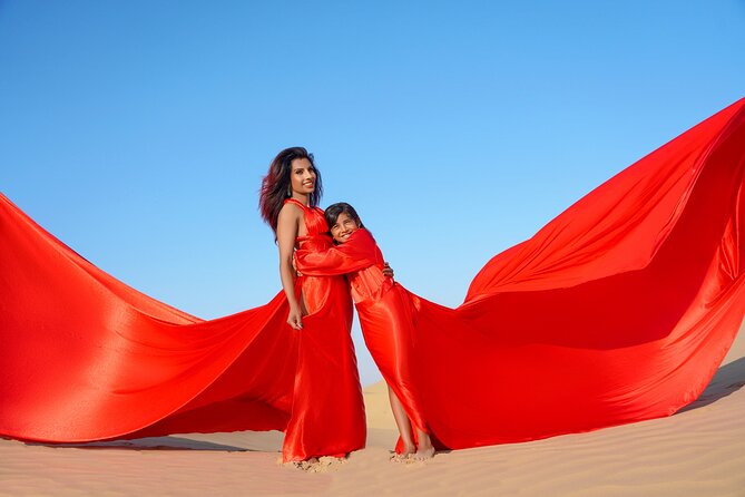 Dubai Flying Dress Photo and Video Shoot in Desert - Sunrise Experience in Al Qudra