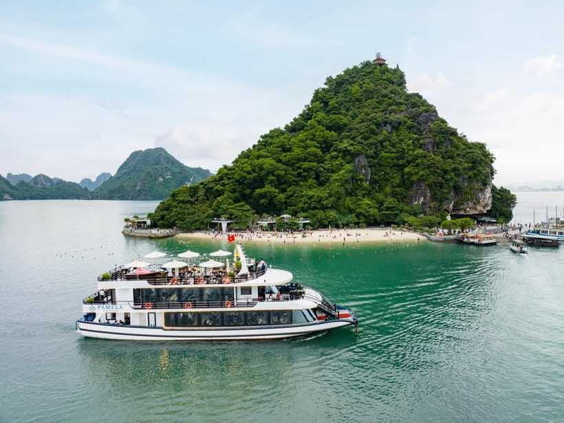 Enjoy the Beauty of Ha Long on Pamela Luxury Cruise - Swim and Relax at Ti Top Beach