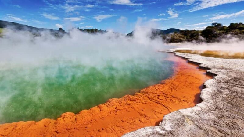 Ex Auckland - WAI-O-TAPU - WAIKITE Pool & HUKA FALLS Cruise - A Full Day of Scenic and Geothermal Wonders