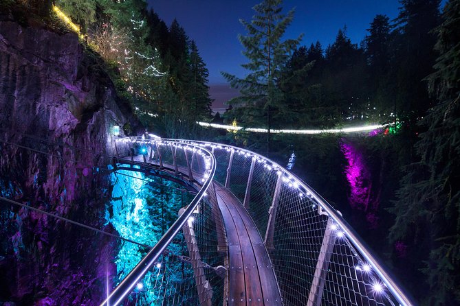Explore Vancouver City & Capilano Suspension Bridge Canyon Lights - Enchanting Capilano Canyon Light Displays