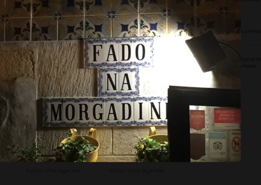 Fado Dinner in Lisbon - Private Tour - Inclusions and Exclusions