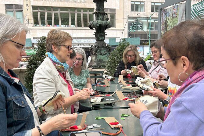 Fiber Arts Field Trip NYC Museum Lunch Embroidery Project - The Sum Up