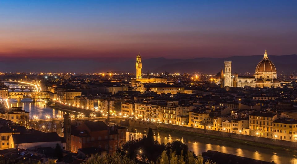 Florence: Panoramic By Night Tour With Dinner by Van - Scenic Night Journey