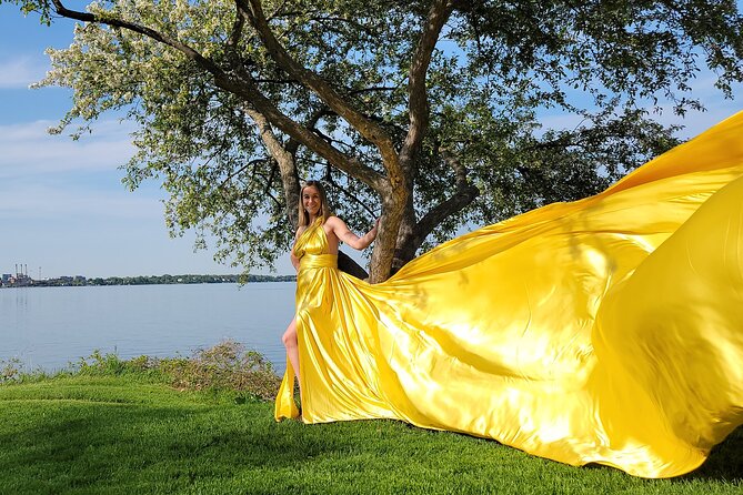 Flying Dress Photo Shoot in Madison WI - Dress Rental and Assistance