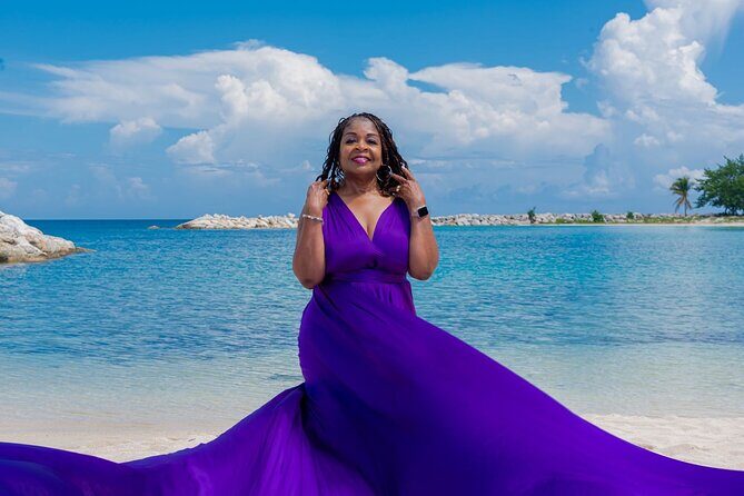Flying Dress Photoshoot at Doctors Cave Beach Montego Bay Jamaica - The Sum Up