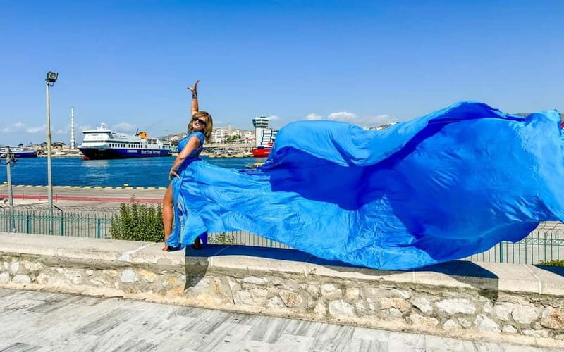Flying Dress Photoshoot - Piraeus Cruise Port - An Authentic Look at the Flying Dress Photoshoot at Piraeus Port