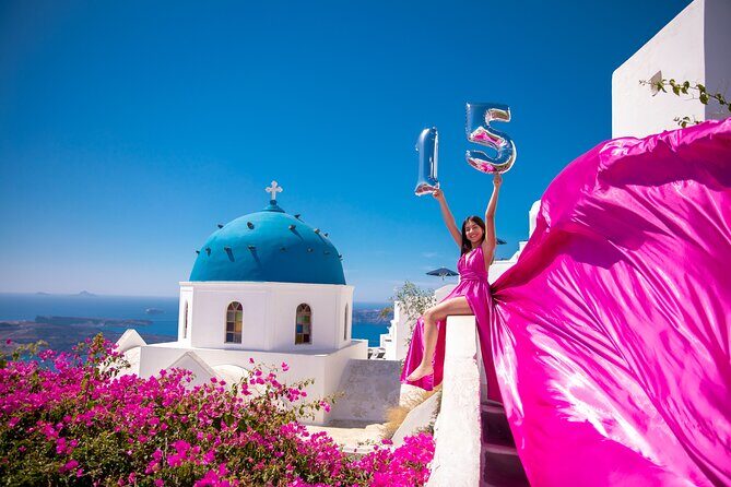Flying Dress Photoshooting Santorini - The Sum Up