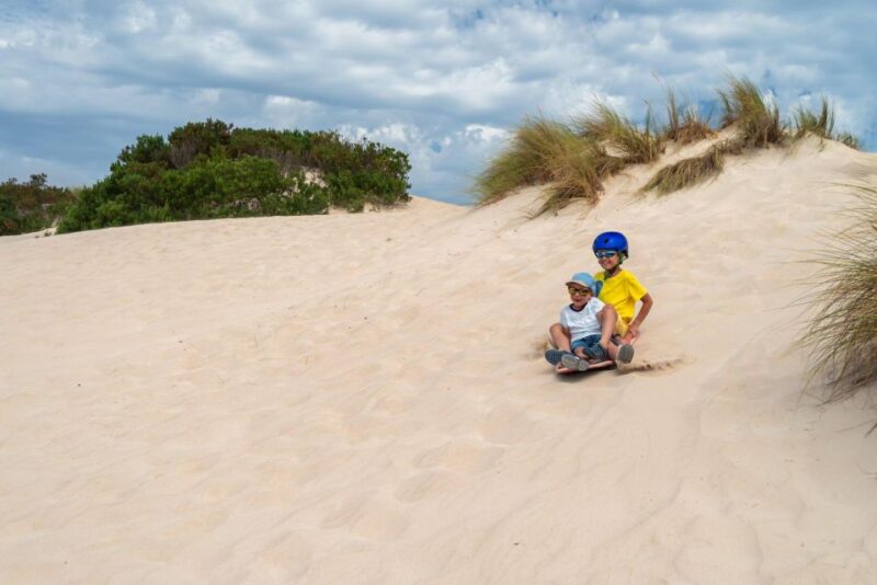 From Agadir/Tamraght/Taghazout: Sandoarding in Sand Dunes - Scenic Atlantic Ocean Coastline Exploration