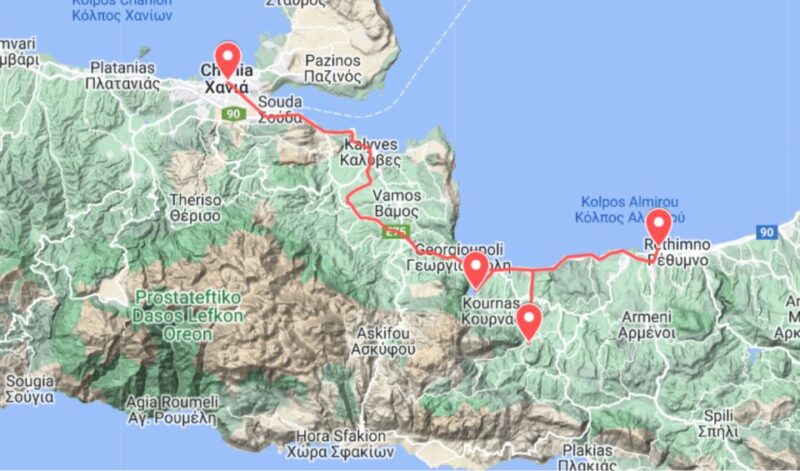 From Elounda: Chania - Rethymno - Argiroupolis - Kournas - Experience Argiroupolis