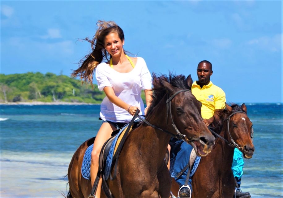 From Falmouth: Horseback Ride N Swim With Green Grotto Caves - Lunch at Jamaican Jerk Center