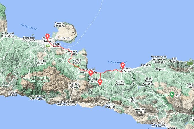 From Heraklion: Chania - Rethymno - Argiroupolis - Kournas Lake - Inclusions and Amenities