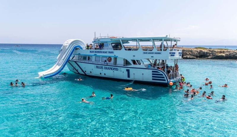 FROM LATCHI: Blue Lagoon Akamas Cruise - large water slide - What Makes This Tour Special