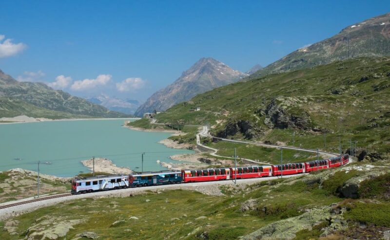 From Milan: Bernina Express Train and St. Moritz Tour by Bus - Train Experience and Scenic Views