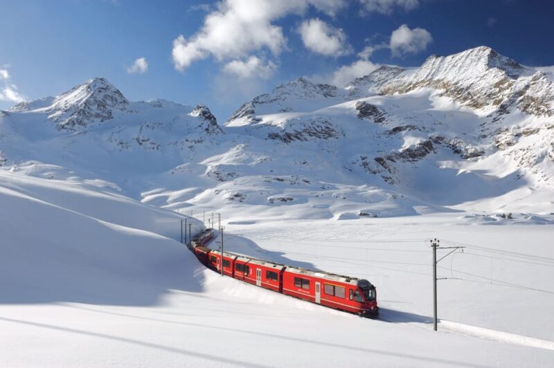 From Milan: Bernina Red Train to St Moritz Guided Tour - Scenic Experience
