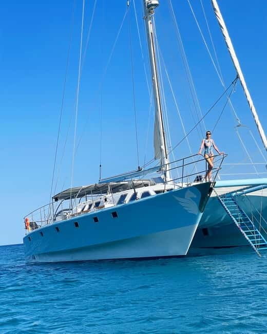 From Rhodes: Half-Day Catamaran Cruise with Swim Stops - Key Points