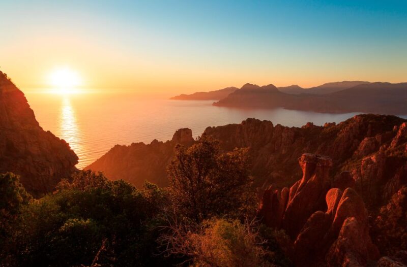 From Sagone/Cargese: Sunset Piana and Snorkeling - Sunset Commentary by the Captain