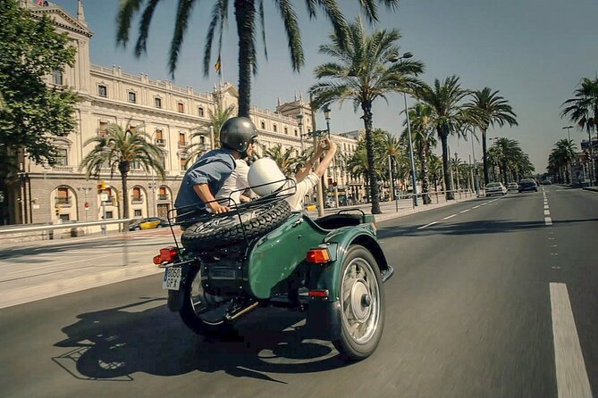 Full-Day Barcelona Tour by Sidecar Motorcycle - Wireless Helmets for Communication