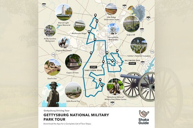 Gettysburg Battlefield Self Guided Audio Driving Tour - A Close Look at the Itinerary