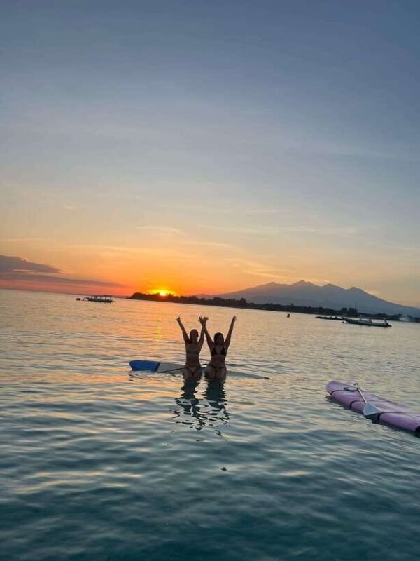 gili sunrise Stand-up paddle boarding or kayaking (droneshot - Key Points  