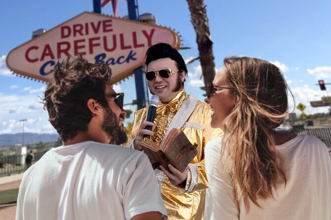 Gold Elvis Wedding or Vow Renewal at Las Vegas Sign - The Experience Itself: Step by Step