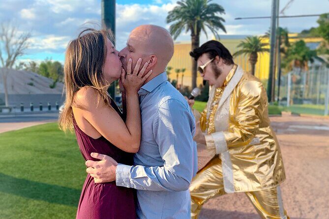 Gold Elvis Wedding or Vow Renewal at Las Vegas Sign - Value and Suitability