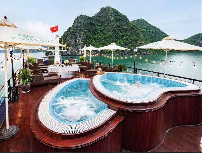 Ha Long Day Cruise- Nice Boat With Kayaking & Jacuzzi Pool - Delicious Seafood Buffet Lunch