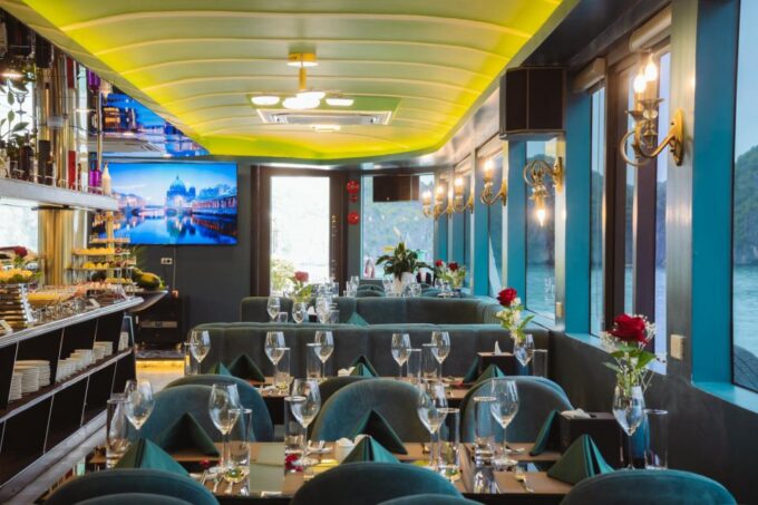 Halong Bay: Luxury Day Cruise, Caves, Kayak & Buffet Lunch - Onboard Dining and Entertainment